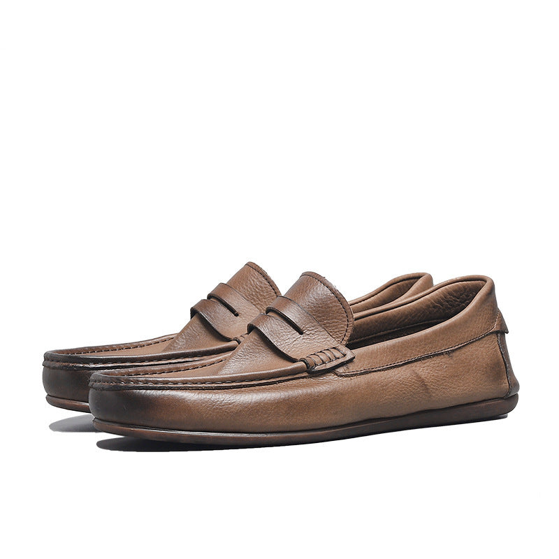 British Style Bean Shoes Leather Men