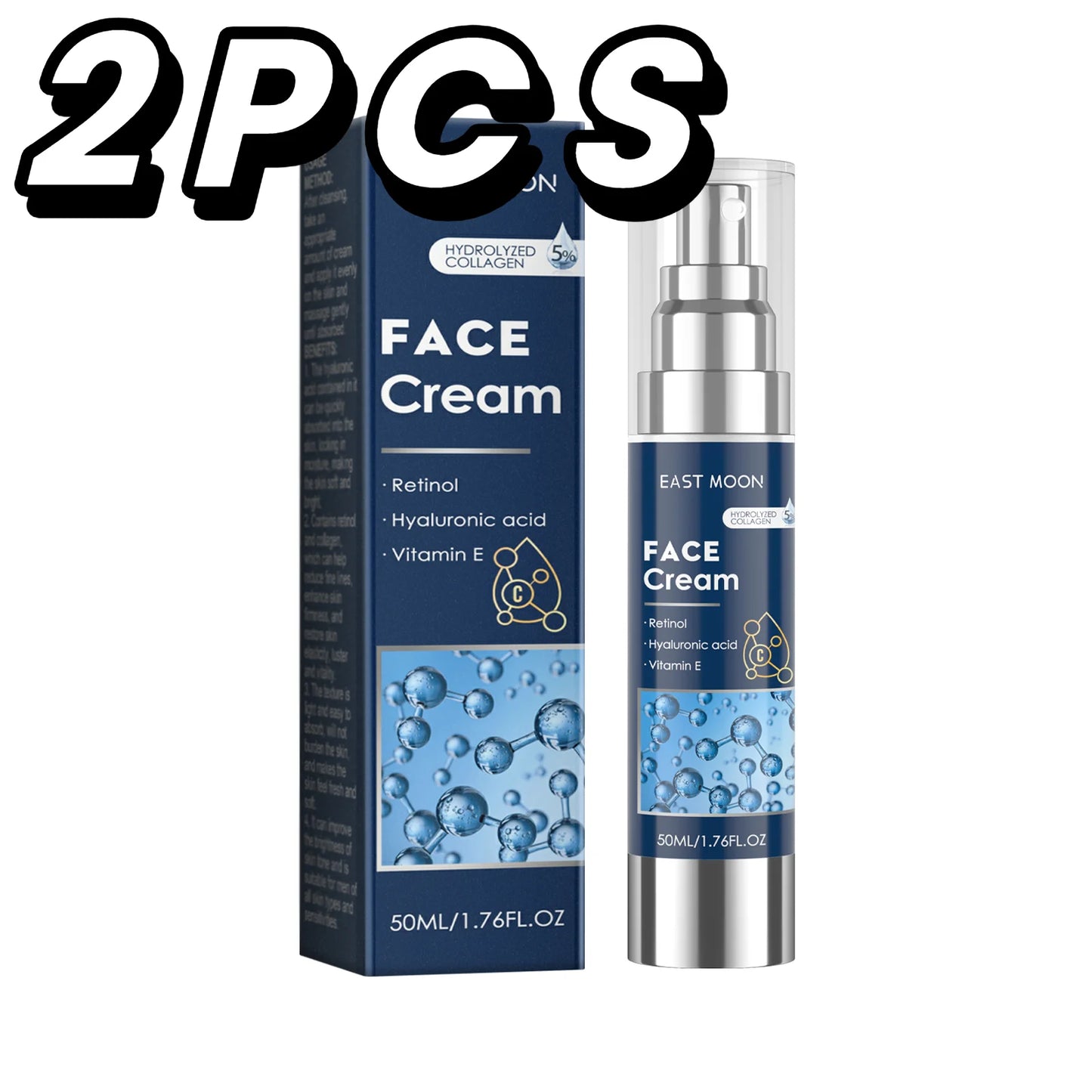 Men's Retinol Face Cream Hyaluronic Firming Lifting Brightening Fade Fine Lines Anti Puffiness Moisturizing Nourishing Skin Care