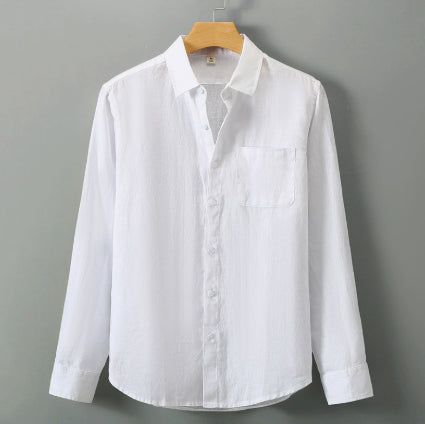 Lightweight Casual Solid-color Pure Linen Set