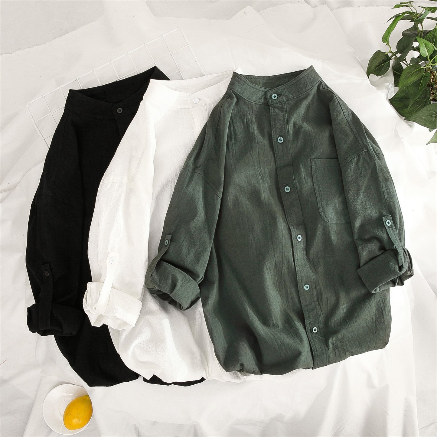 Linen Shirt Men's Long Sleeve All-match Loose Cotton Linen Casual