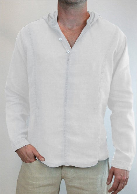 Chinese shirt solid color European and American men's linen