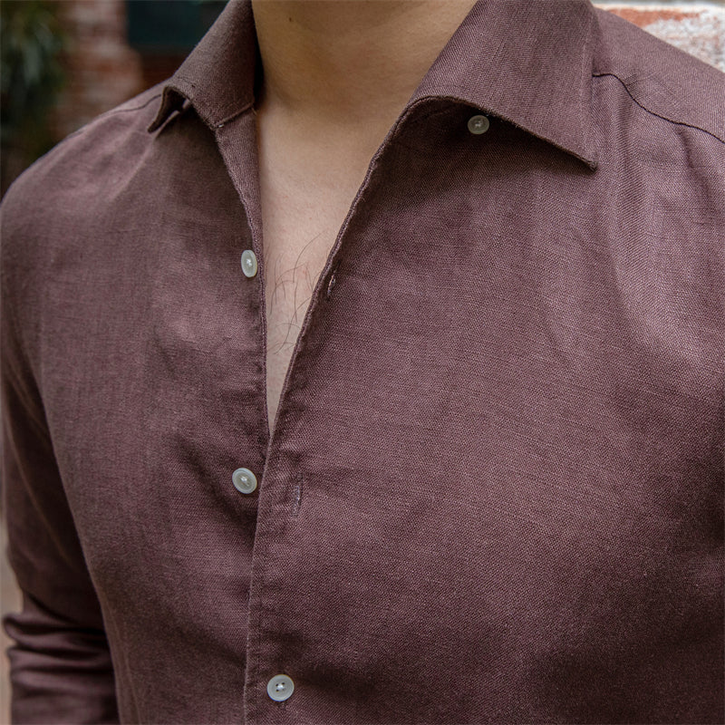 Retro Casual Long Linen Sleeves Shirt