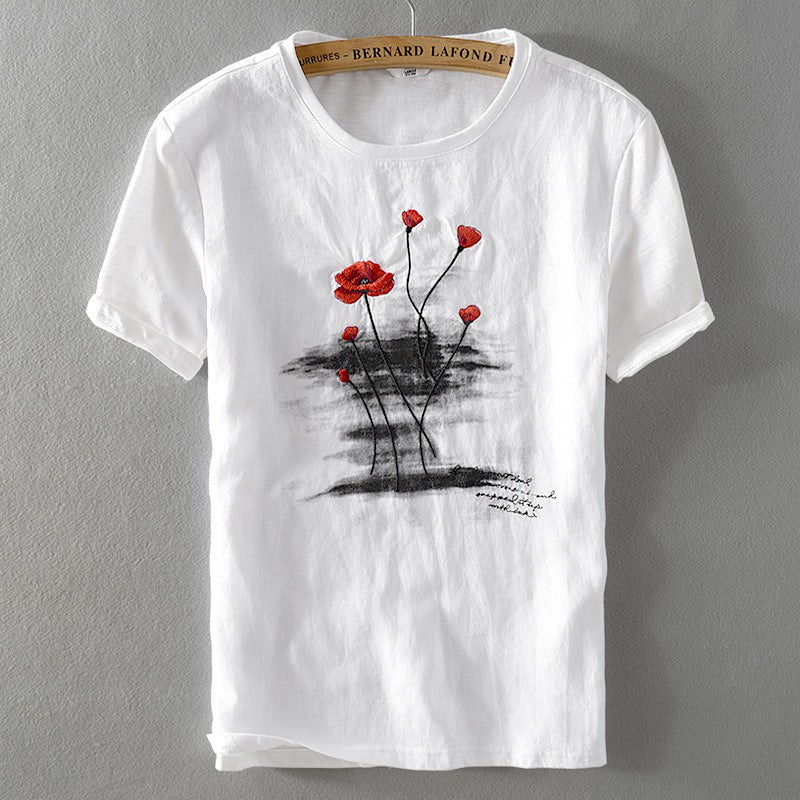 Summer New Men's Linen T-shirt