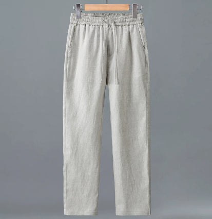 Lightweight Casual Solid-color Pure Linen Set