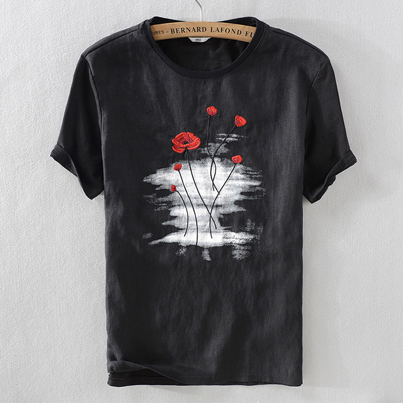 Summer New Men's Linen T-shirt