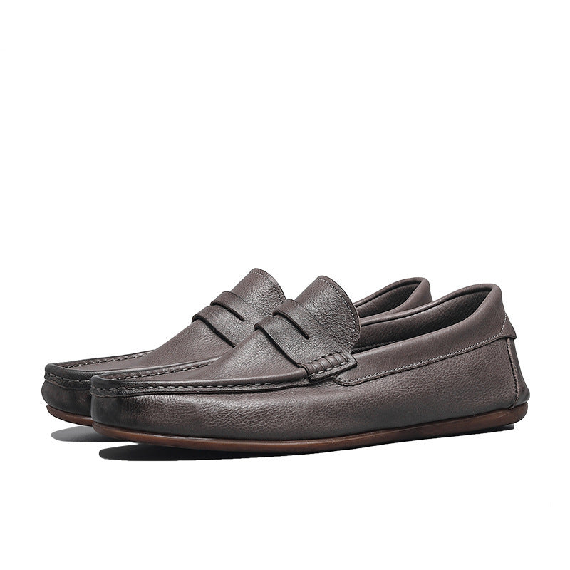 British Style Bean Shoes Leather Men