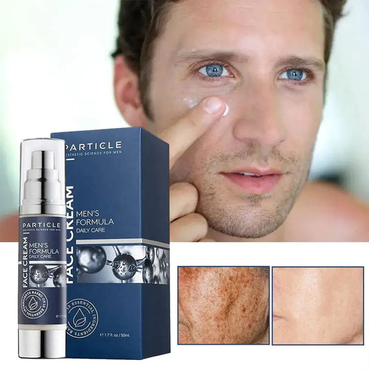 50ml 1.7oz Particle 6-in-1 Men Facial Cream Anti-Aging Moisturizer Collagen Hydrating Dark Spots & Eye Bags Remover Skin Care