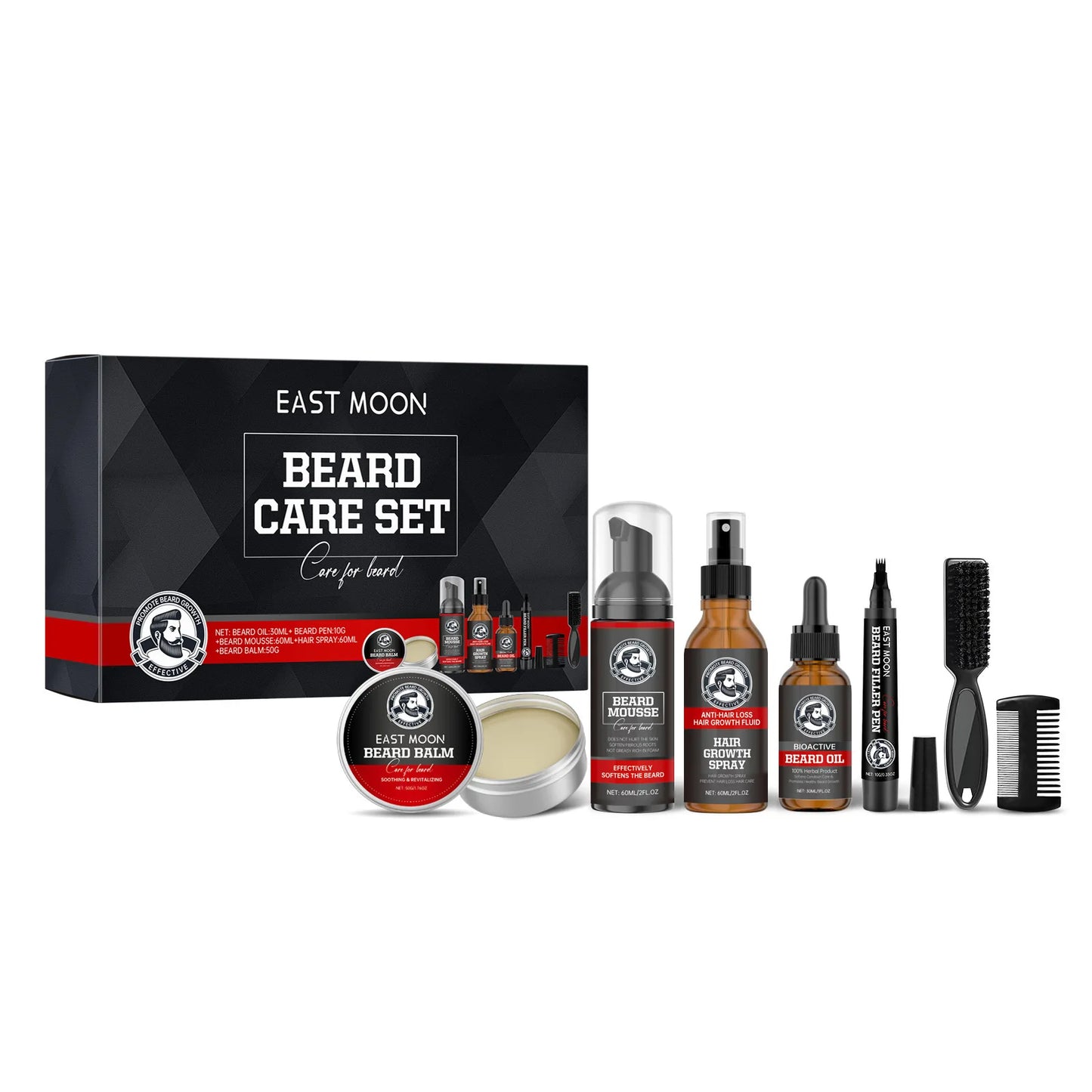 Beard Set for Men: Gentle Cleaning, Moisturizing, Repairing, and Manichaeism Care Set
