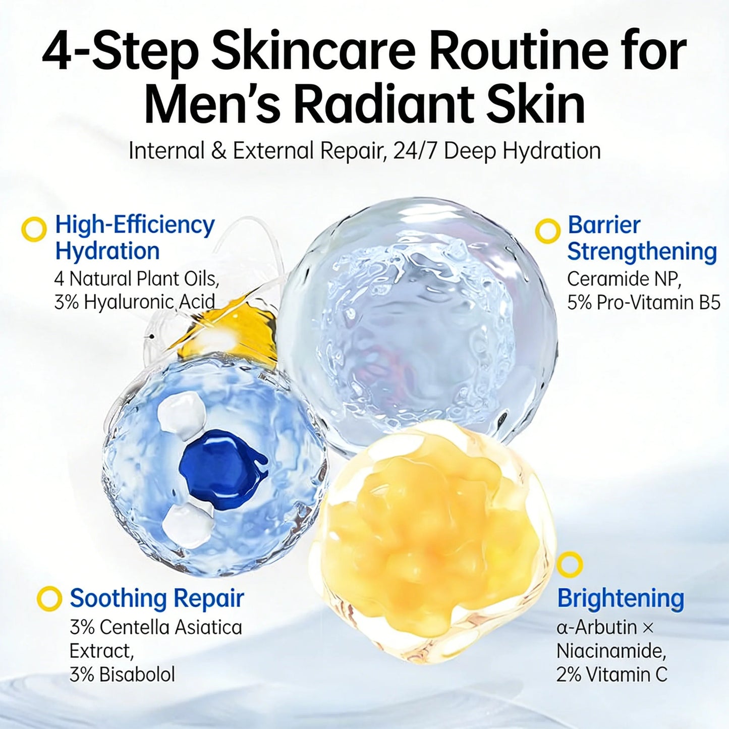 Men's facial cream - hydrates, moisturizes, nourishes the skin, whitens, brightens, is refreshing, non-greasy and controls oil.