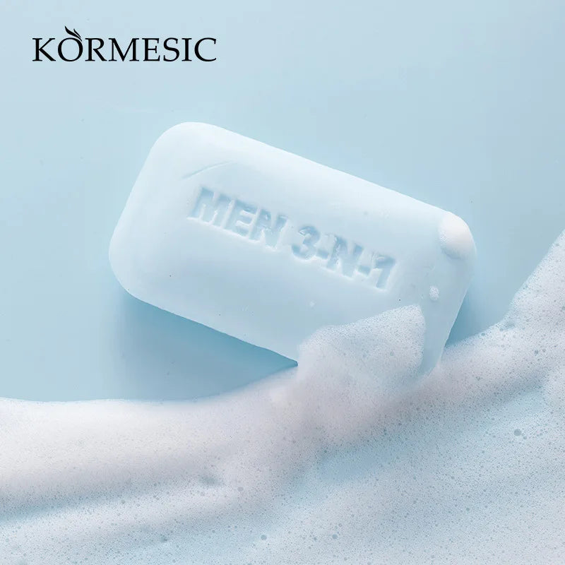 Men's 3-in-1 Cleansing Bar Soap for Face Body Oil Control Exfoliating Scrub Deep Cleansing Hydrating Skin Care for Men Skin Care
