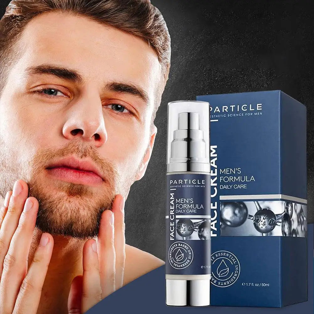 50ml 1.7oz Particle 6-in-1 Men Facial Cream Anti-Aging Moisturizer Collagen Hydrating Dark Spots & Eye Bags Remover Skin Care