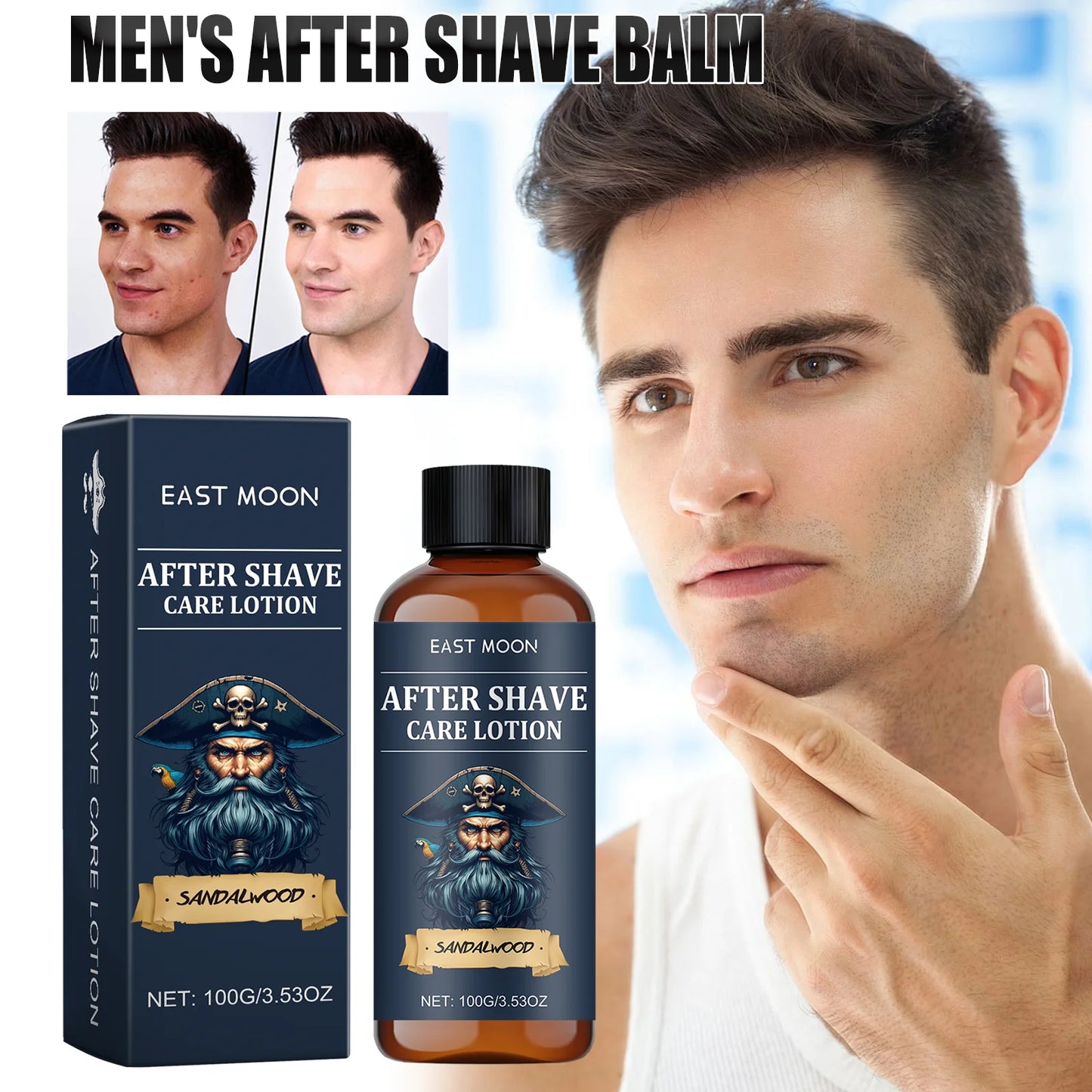 Men After Shave Cream Balm Post Shave Moisturizer For Skin Soothe Irritation Hydrating Face Lotion Non Greasy Fast Absorbing