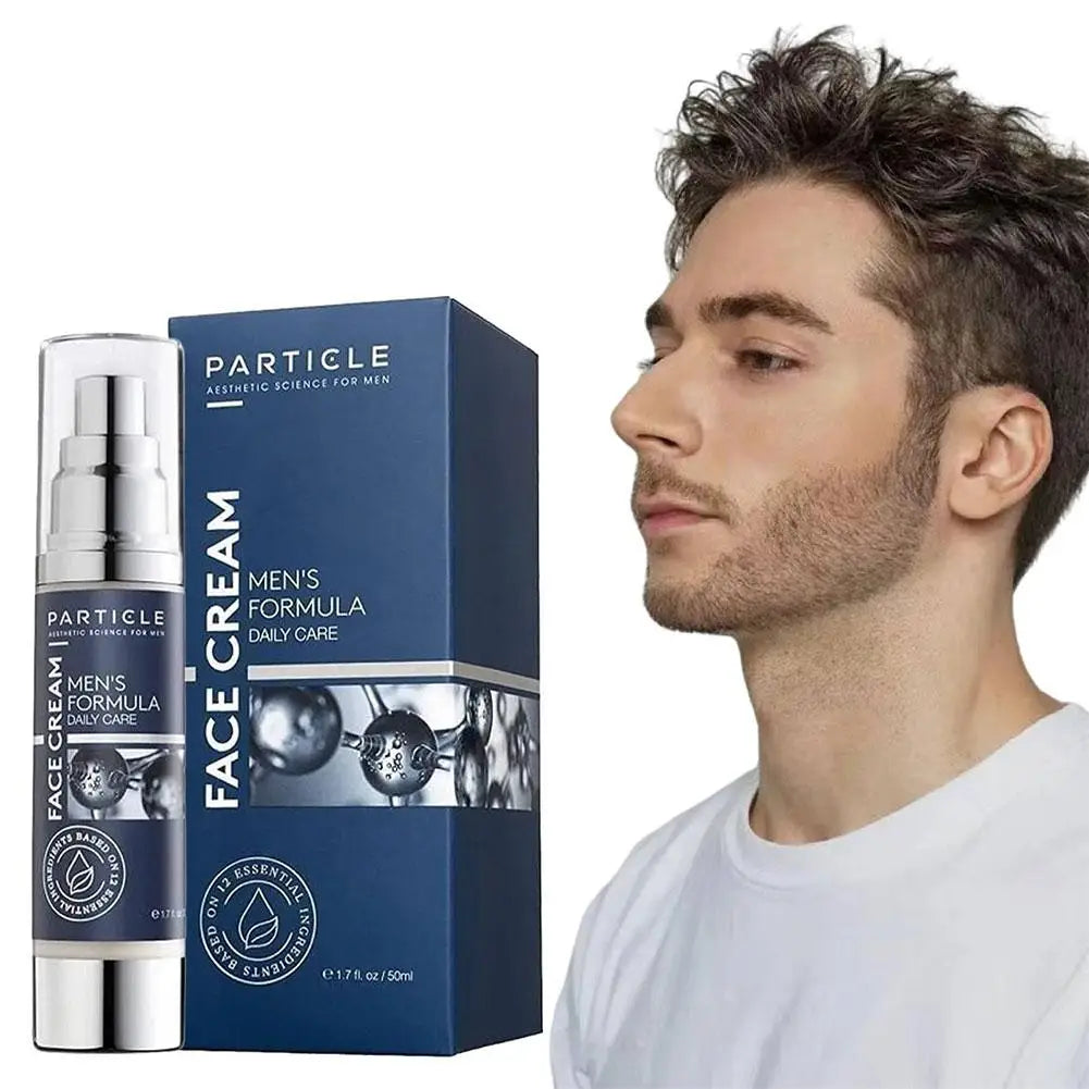 50ml 1.7oz Particle 6-in-1 Men Facial Cream Anti-Aging Moisturizer Collagen Hydrating Dark Spots & Eye Bags Remover Skin Care