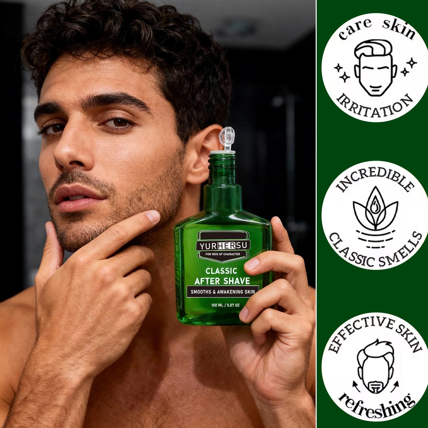 Natural After Shave Toner Alcohol Free Soothe Sensitive Skin Hydrate Smooth After Shave Skin Care For Men
