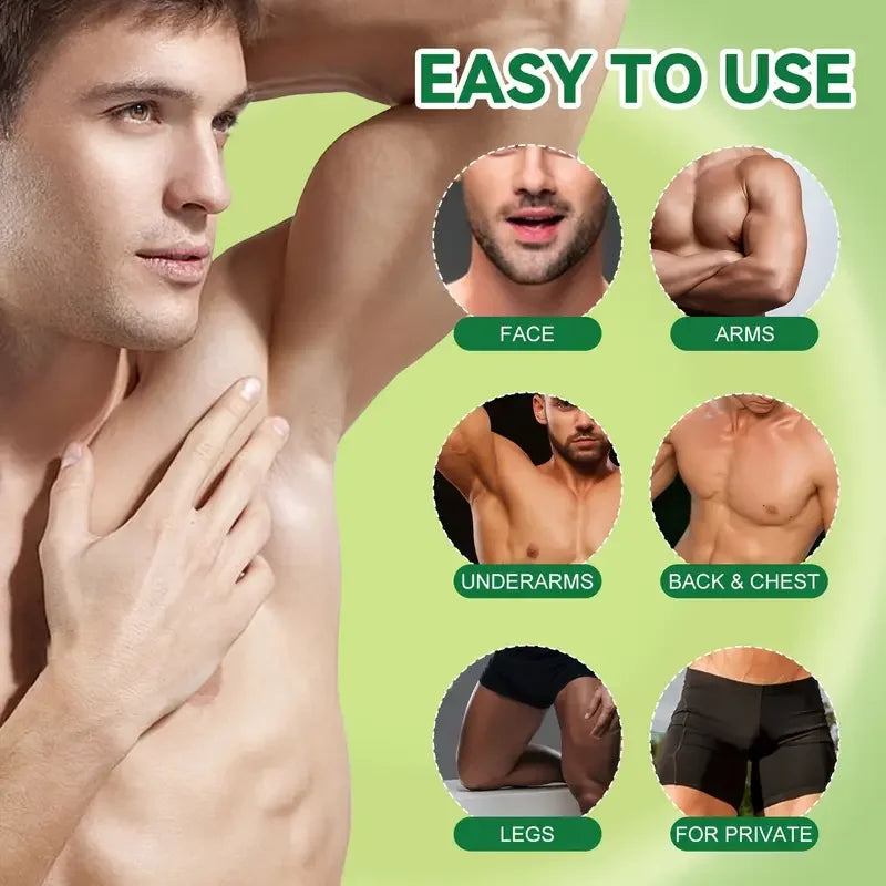 Hair Removal Cream for Men 100g - Gentle for Sensitive Skin, All Body Use, Long Lasting Moisturizing & Silky Smooth