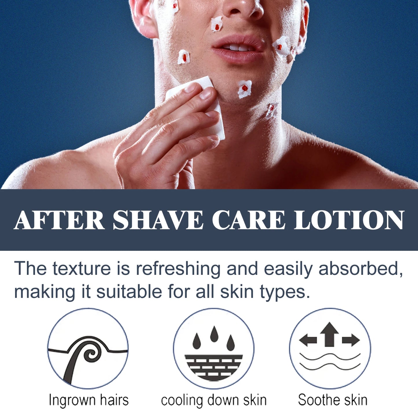 Men After Shave Cream Balm Post Shave Moisturizer For Skin Soothe Irritation Hydrating Face Lotion Non Greasy Fast Absorbing