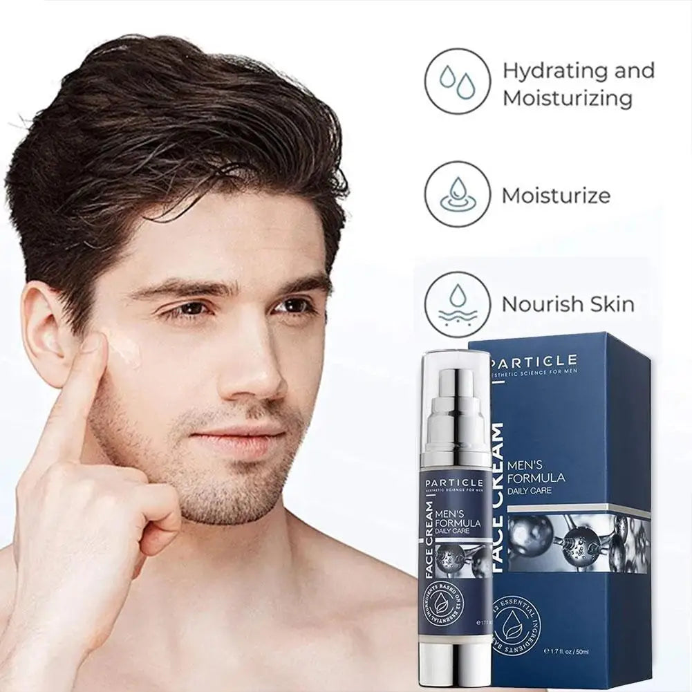 50ml 1.7oz Particle 6-in-1 Men Facial Cream Anti-Aging Moisturizer Collagen Hydrating Dark Spots & Eye Bags Remover Skin Care