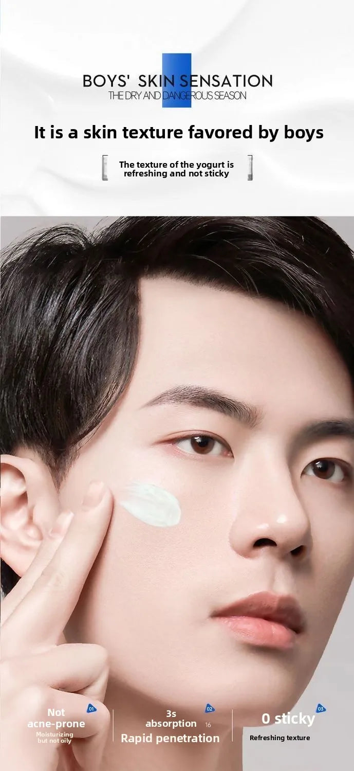 Men's facial cream - hydrates, moisturizes, nourishes the skin, whitens, brightens, is refreshing, non-greasy and controls oil.