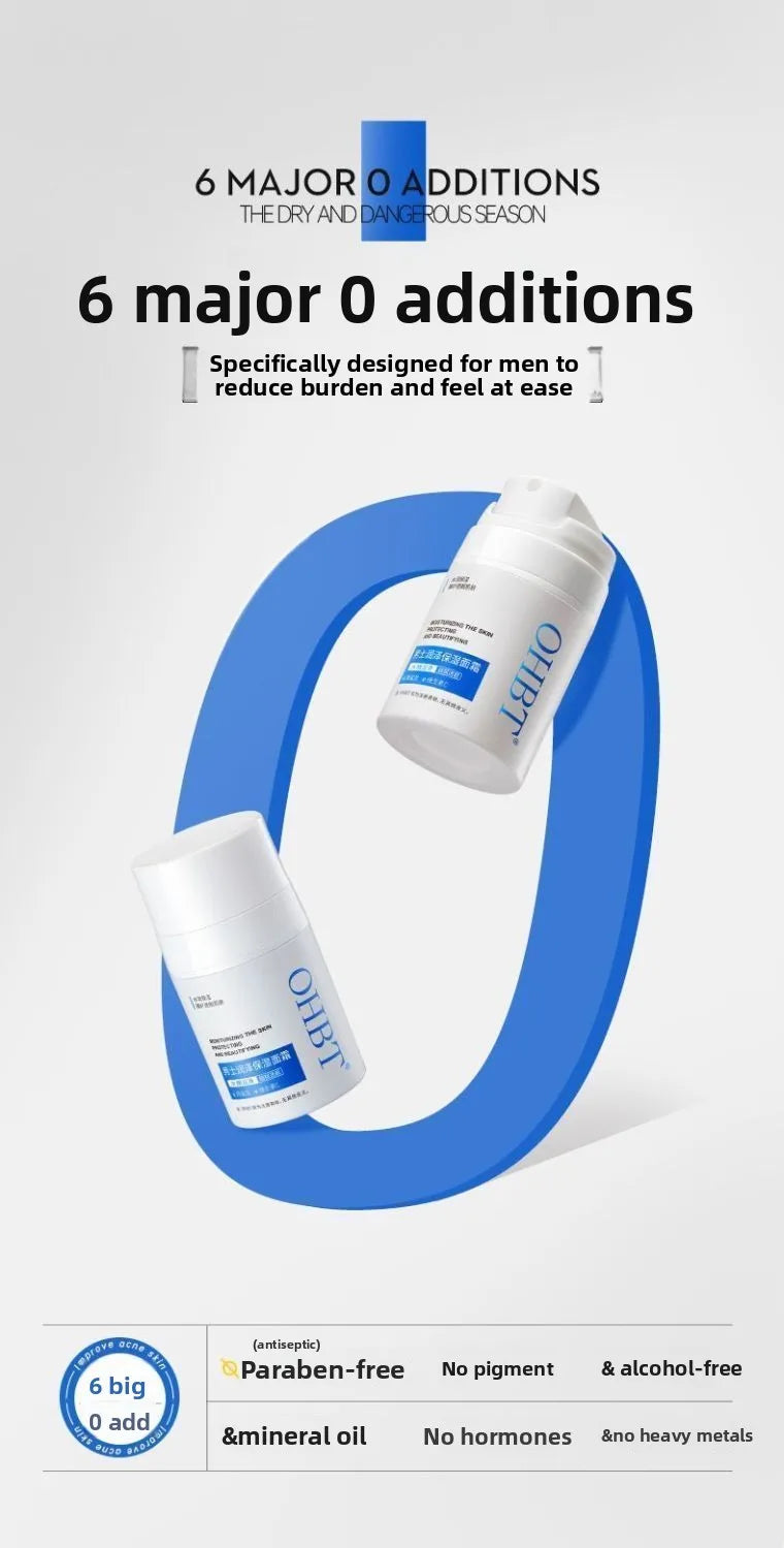 Men's facial cream - hydrates, moisturizes, nourishes the skin, whitens, brightens, is refreshing, non-greasy and controls oil.