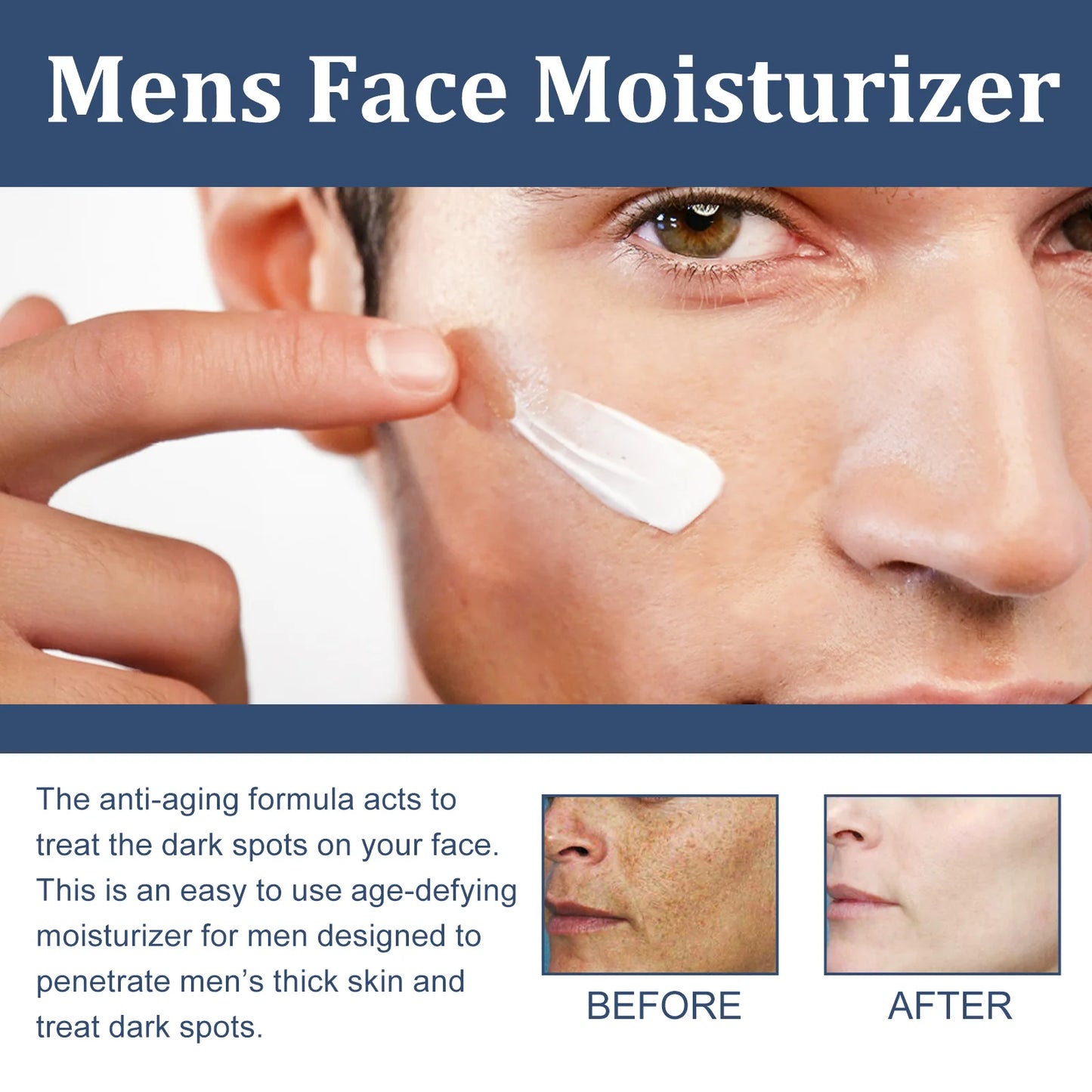 6-in-1 Men Facial Moisturizer Cream Hydrating Revitalizing Skin Care Particle Face Cream With Collagen Anti Aging & Wrinkle