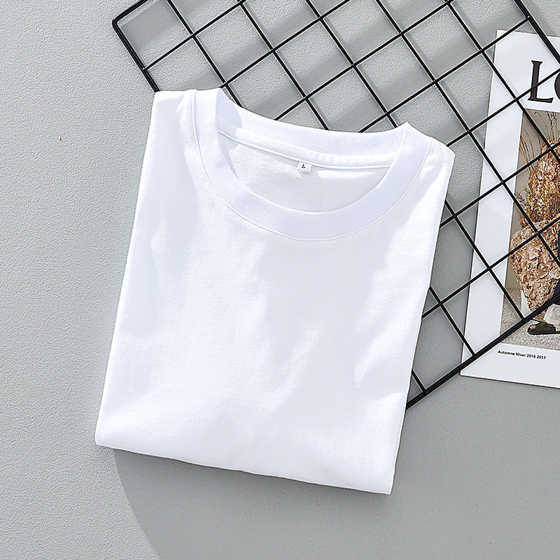 Men's Summer Thin Stitching Design Linen Short-sleeved T-shirt