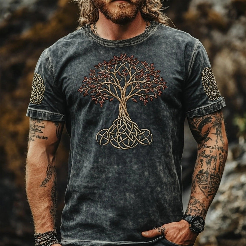 Summer Men's Linen Short Sleeve Loose Casual Sweatshirt