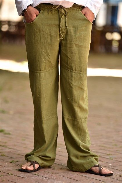 Men's Linen Plus Size Pocket Trousers